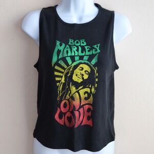 Zion Rootswear Bob Marley One Love Tank‎ Top Zion Black Graphic Sleeveless